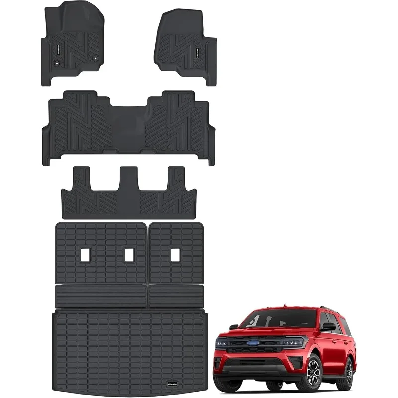 

US Floor Mats & Cargo Liner for 2018-2024 Ford Expedition 8 Seats with 2nd Row Bench Seat (Only Fit MAX Or L) All Weather