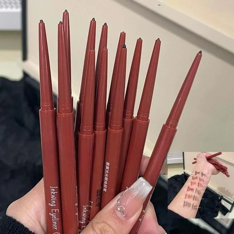 Ultrafeiner Gel-Eyeliner-Stift, rosa, braun, unter dem Eyeliner-Stift, wasserfest, matt, aegyosal liegend, Seidenraupe, schnell trocknend, Augen-Make-up