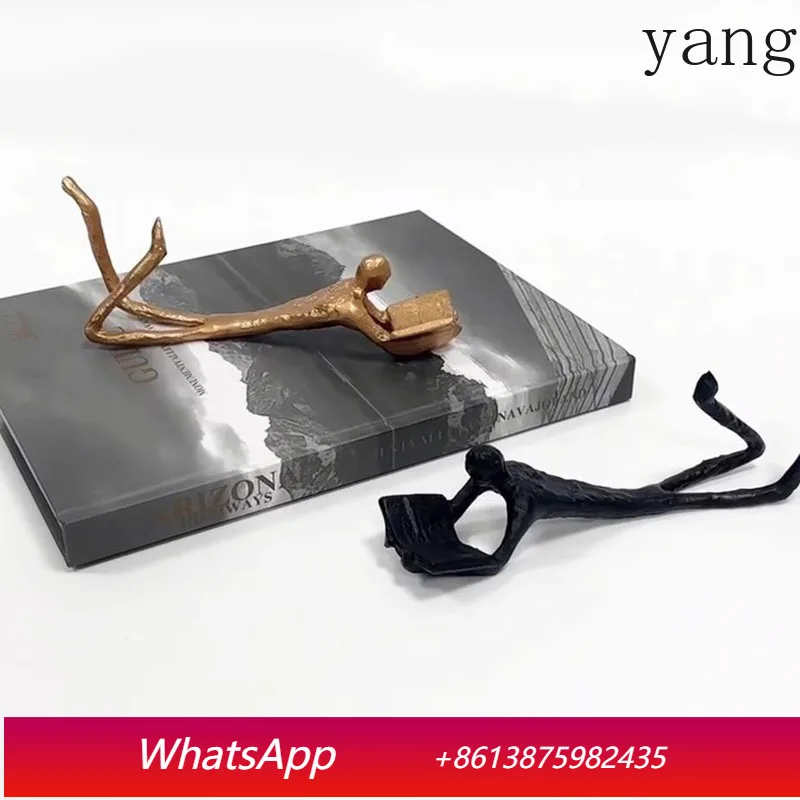 

LH prone figure reader statue alloy artwork desk decoration home