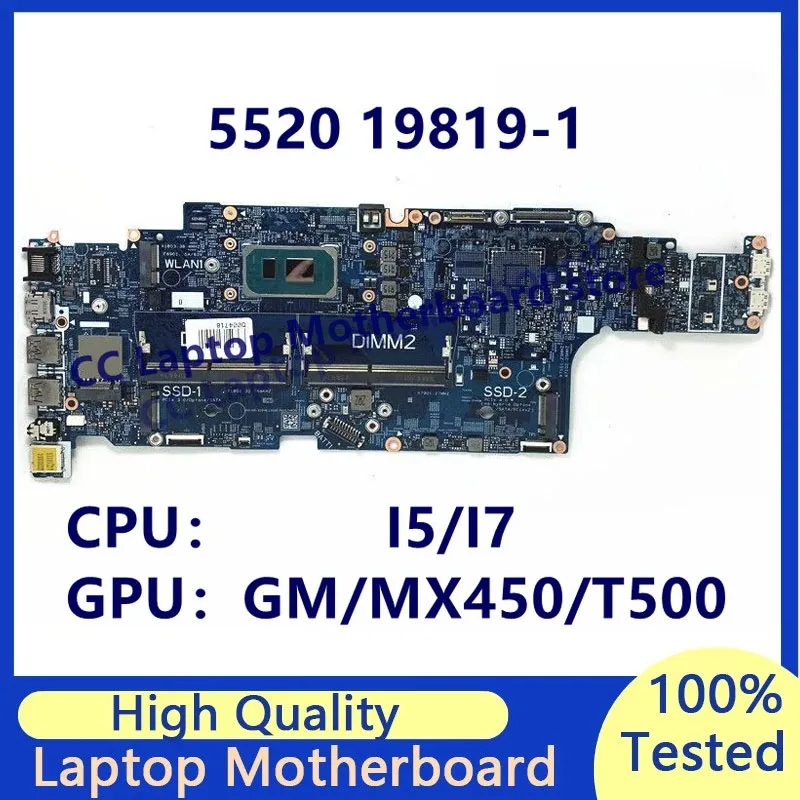 

19819-1 For DELL 5520 Laptop Motherboard With I5-1135G7/I5-1145G7/I7-1165G7/I7-1185G7 CPU GM/MX450/T500 100% Fully Tested Good