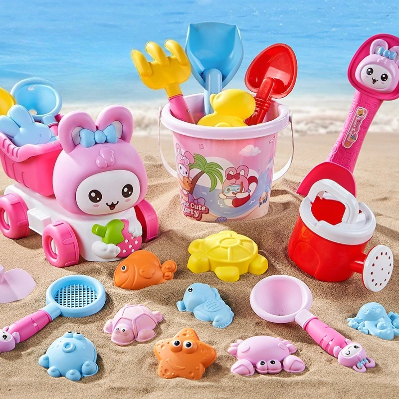 Children's Beach Toy Car  Sand Shovel and Sand Play Tool Set  Beach Sand Timer and Bucket Set for Boys and Girls