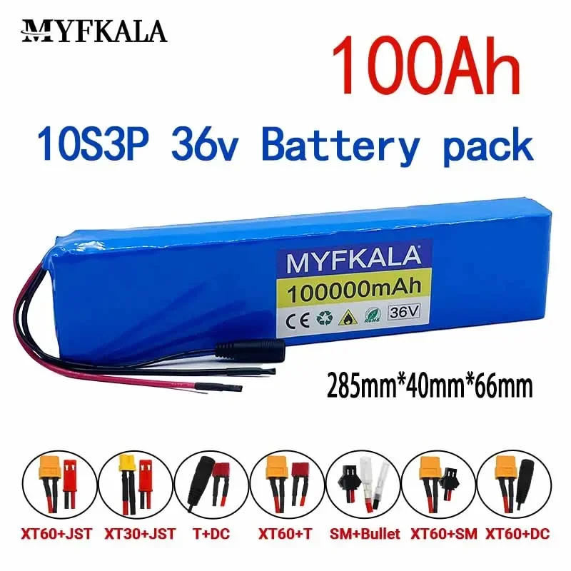 

36V 100Ah 18650 Rechargeable Lithium Battery Pack 10S3P 1000W Power Modified Bicycle Scooter Electric Vehicle with BMS