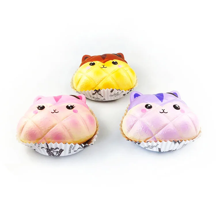 Cute Pineapple Bun Squishy Toy Soft Sticky PU Foam Slowly Rebound Squeeze Stress Relief Toy Refrigerator Sticker Kawaii Squishy