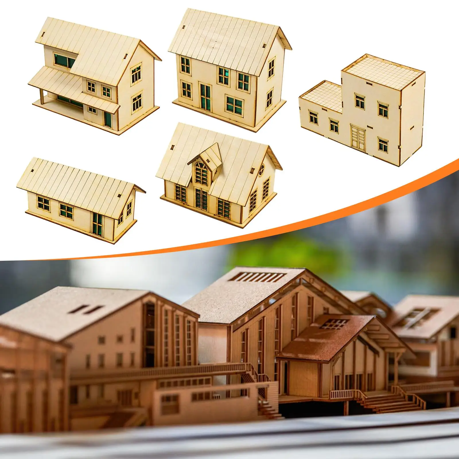 1:72 Mini Unique Decoration 3D Wooden House Model DIY Building Architecture Scene for Teens Adults Landscape Layout Unique Gifts