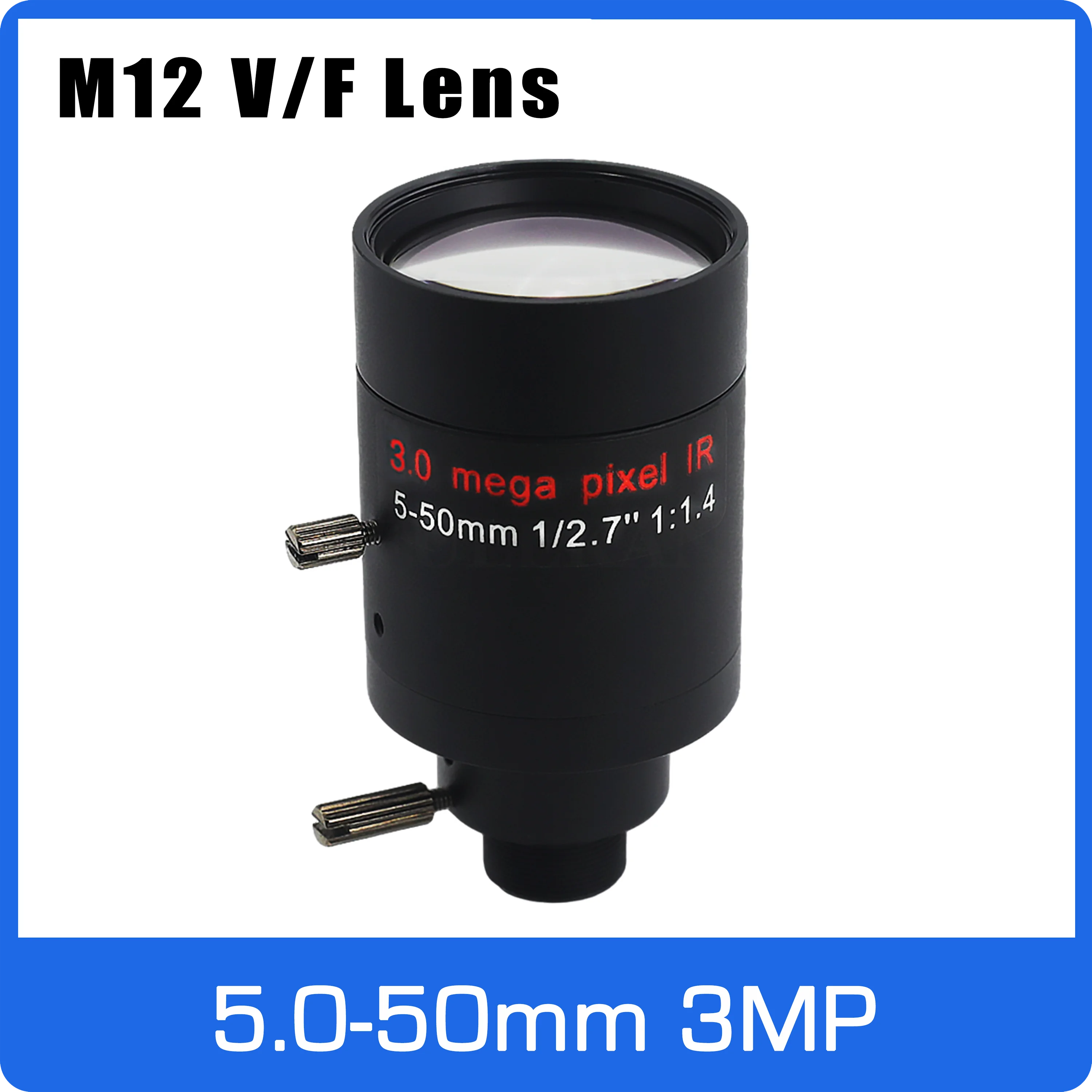 

3Megapixel Varifocal CCTV Lens 5-50mm M12 lens 1/2.7 inch Manual Focus and Zoom For 1080P/4MP/5MP IP/AHD Camera Free Shipping