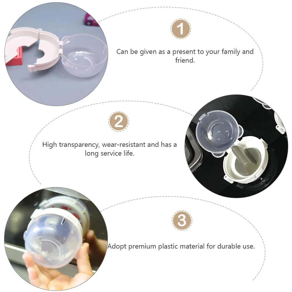 

2pcs Gas Stove Knob Covers Transparent Durable Childproof Protector Small Space Saving Cooker Switch Guard Baby Proof Oven