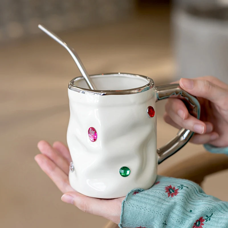 Office Drinking Cup Gemstone Party Cup Creative Mug Ceramic Cups Creative Couple Gift Giving Holiday Gift Home Kitchen Drinkware - Image 2