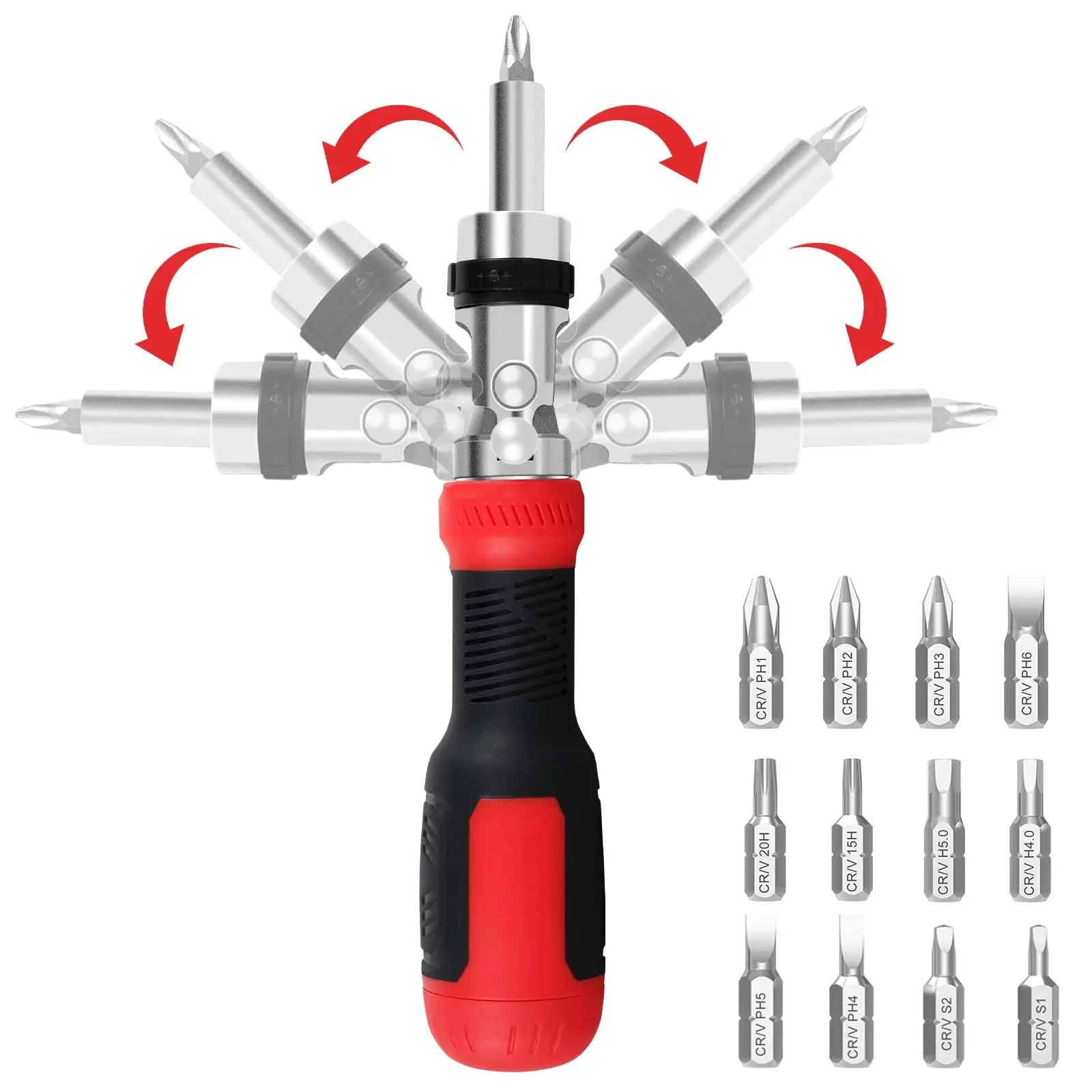 13 in 1 Precision Screwdriver Set Phillips Torx Flat Head Hex Screwdriver Bit 180° Rotating Professional Repair Hand Tools