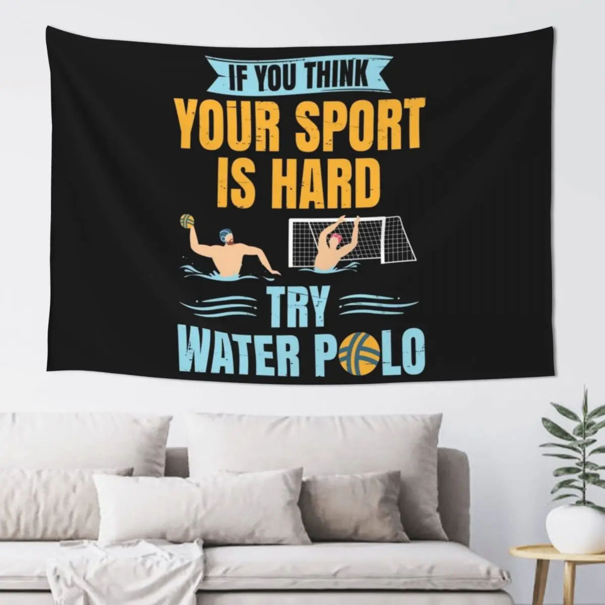 funny water polo print - My Sport is Hard Try Water Polo Tapestry Wall Art Funny Bed Room Decoration Tapestry