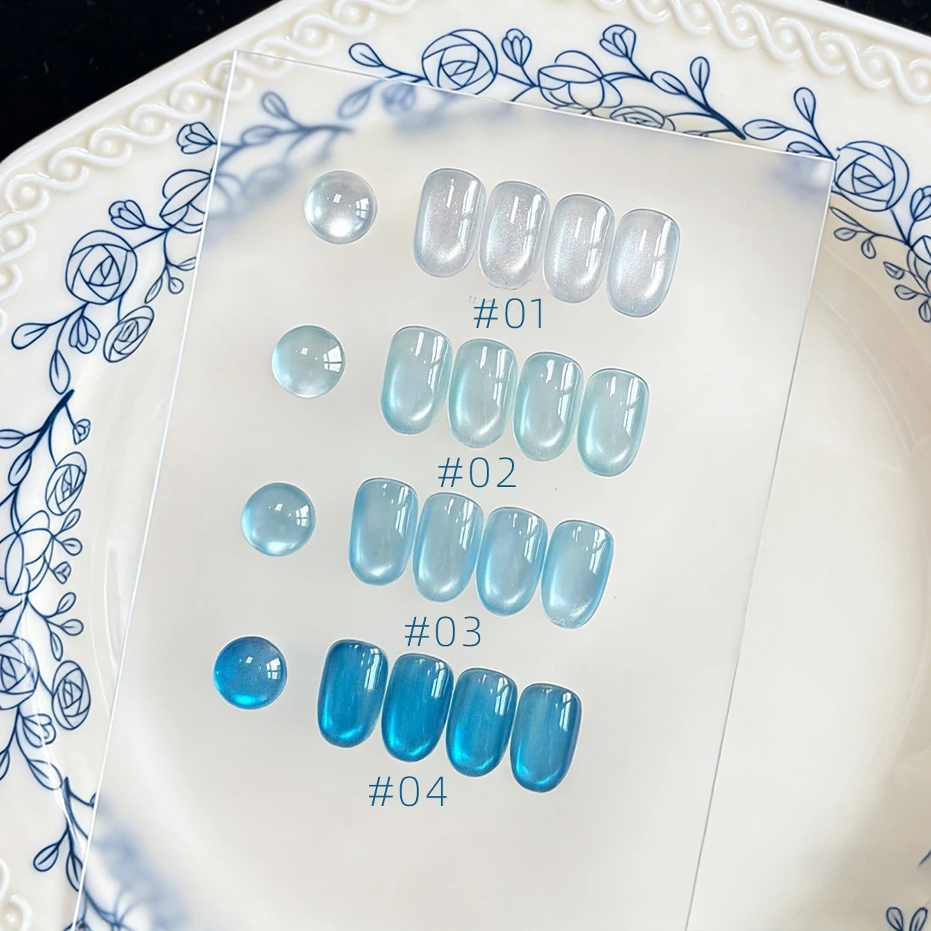 MAINEL 10ML 1Pcs Summer Blue Glass Bead Cat Eye Gel Nail Polish Flash Spar Nude Color Magnet Nail Art Gel Salon Nails Blue Nails