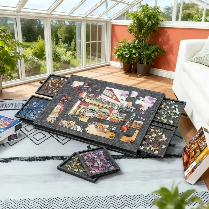 1000 قطعة من السبورة البيضاء التعليمية مع 6 أدراج منزلقة - عرض ألغاز متين للأطفال، لوحة إعلانات ذات سعة كبيرة للفصل الدراسي #1