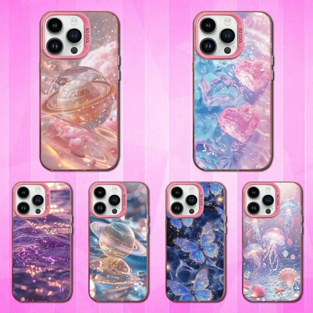 

Dreamy Color Landscape Art Phone Case For iPhone 16,15,14,17,13,12,11,Mini,Pro,SE,XS,MAX Pink Matte Silicone Cover