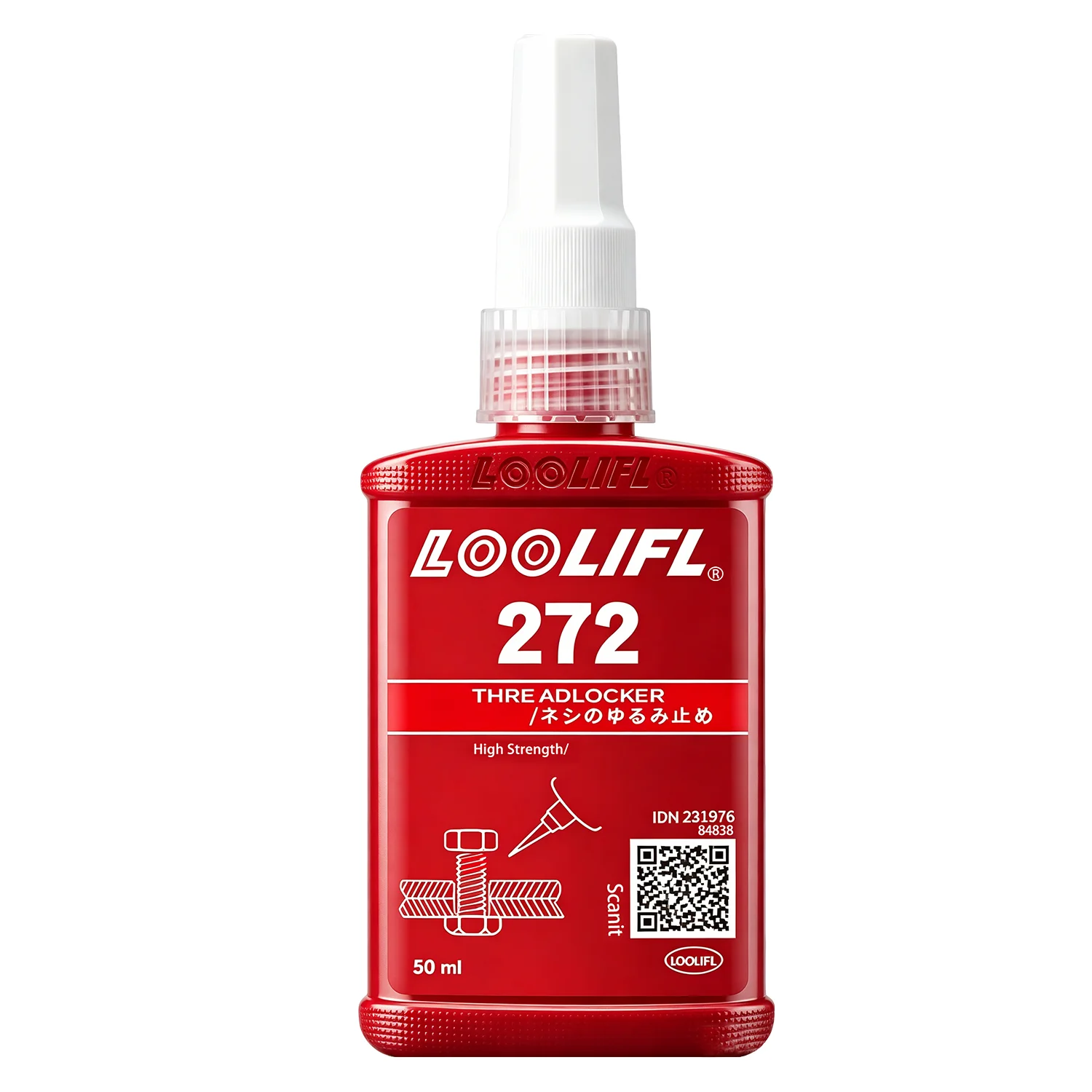 Loolifl 272 50ml Roter Hochfester Schraubensicherungskleber Hochtemperaturbeständiger Schraubenkleber Anti-Lose Gewindedichtmittel für Metallgewinde – Detail 5