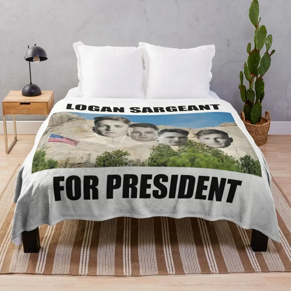 

F1 Driver Logan Sargeant for President - On Mount Rushmore Throw Blanket Machine Washable Soft Warm Blanket