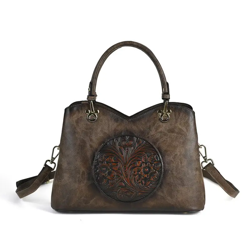 

Новая модная сумка через плечо с тиснением в национальном стиле в стиле ретро, модная женская сумка большой вместимости, изысканная