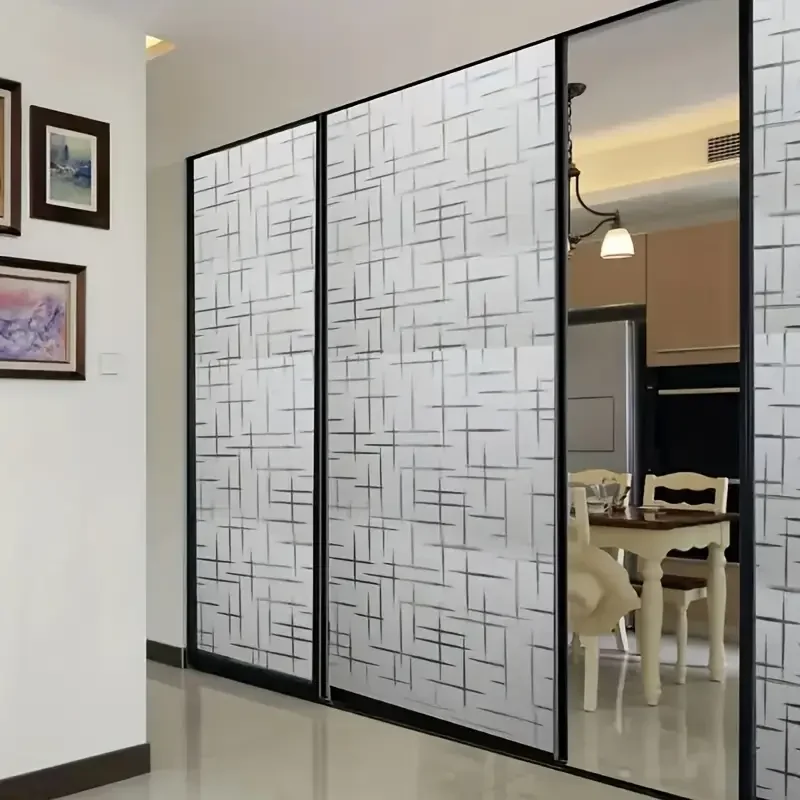 غشاء خصوصية نافذة إلكتروستاتيكي من الزجاج البلوري، ملصق نافذة بغطاء PVC مناسب لتزيين الحمام والمكتب المنزلي #5