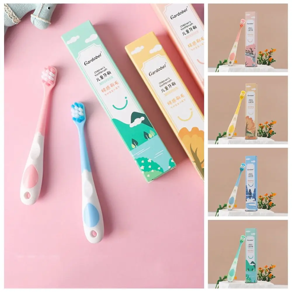 Cartoon Children's Toothbrush Solid Color Soft Bristles Soft Bristle Toothbrush Food Grade Anti Slide Handle