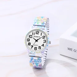 LANCARDO Bohemian Style Elastic Strap Women's Watch Analog Quartz Easy to Wear Arabic Numerals Graduated Exquisite Fashion Watch