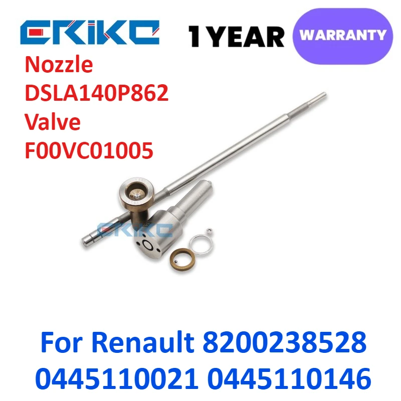 

Diesel Injector Repair Kits Nozzle DSLA140P862 Valve F00VC01005 Sealing Rings for Renault 8200238528 0445110021 0445110146