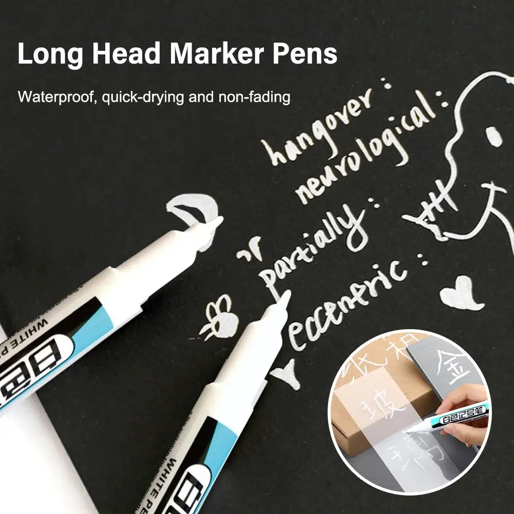 White Marker Oil-based Woodworking Marker Fine Head Quick-drying Ink Fluency Writing Suitable For All Kinds Material Surfac D0N3
