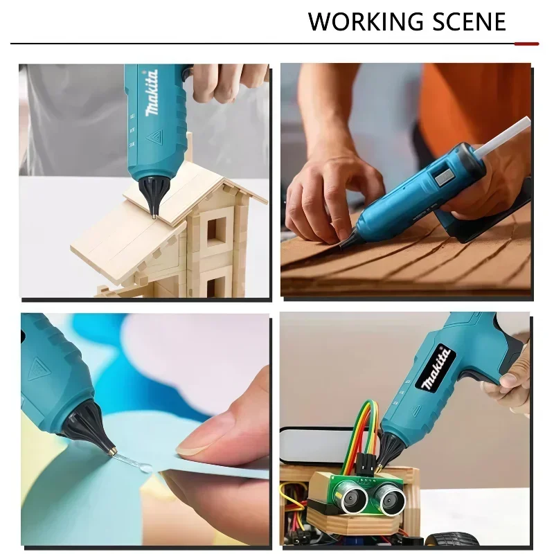 Makita Cordless Electric Handheld Hot Glue Gun Repair DIY Tool Hot Melt Welding Hot Air Gun Anti-scald Nozzle for 18V Battery