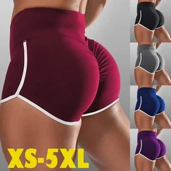 Pantalones cortos deportivos de talla grande para mujer, Shorts elásticos de cintura alta, ajustados e informales, a la moda, para correr y Yoga, verano, XS-5XL