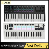 M-VAVE SMK-37 PRO 37 Key MIDI Keyboard with 16 RGB Pads & 8 Knobs Supports Software Operation USB MIDI Controller