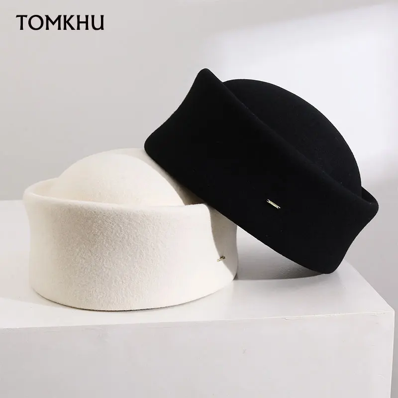 

Популярные дизайнерские шляпки-пилбоксы из 100% шерсти для женщин: для свадьбы, вечеринки, коктейля, блокированные береты, модные фасцинаторы, федоры