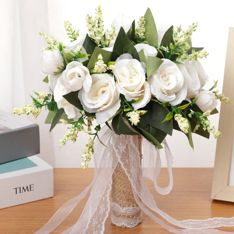 1PC Wedding Bouquets for Bride Outdoor Wedding Bride Hand Tossing Bouquet Artificial Bouquet for Wedding Ceremony Party Church