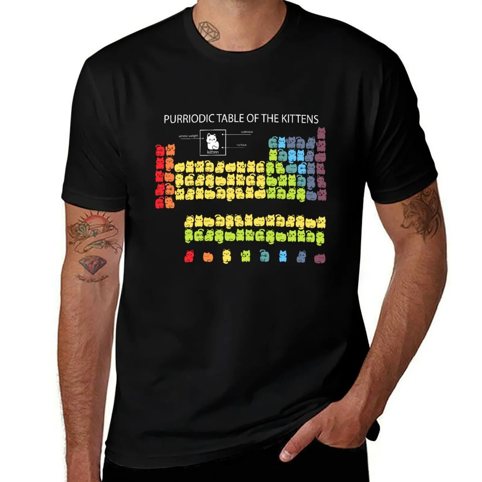 

Purriodic Table of the Kittens T-Shirt street wear customizeds essential t shirt cute tops cotton t shirt men