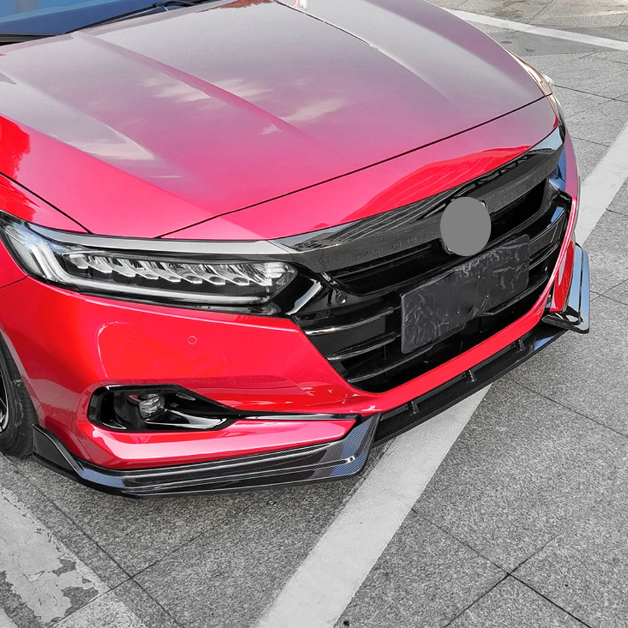 Car Front Bumper Lip Spoiler Splitter For Honda Accord 10.5th Gen 2022 ABS Glossy black Tuning Body kits 