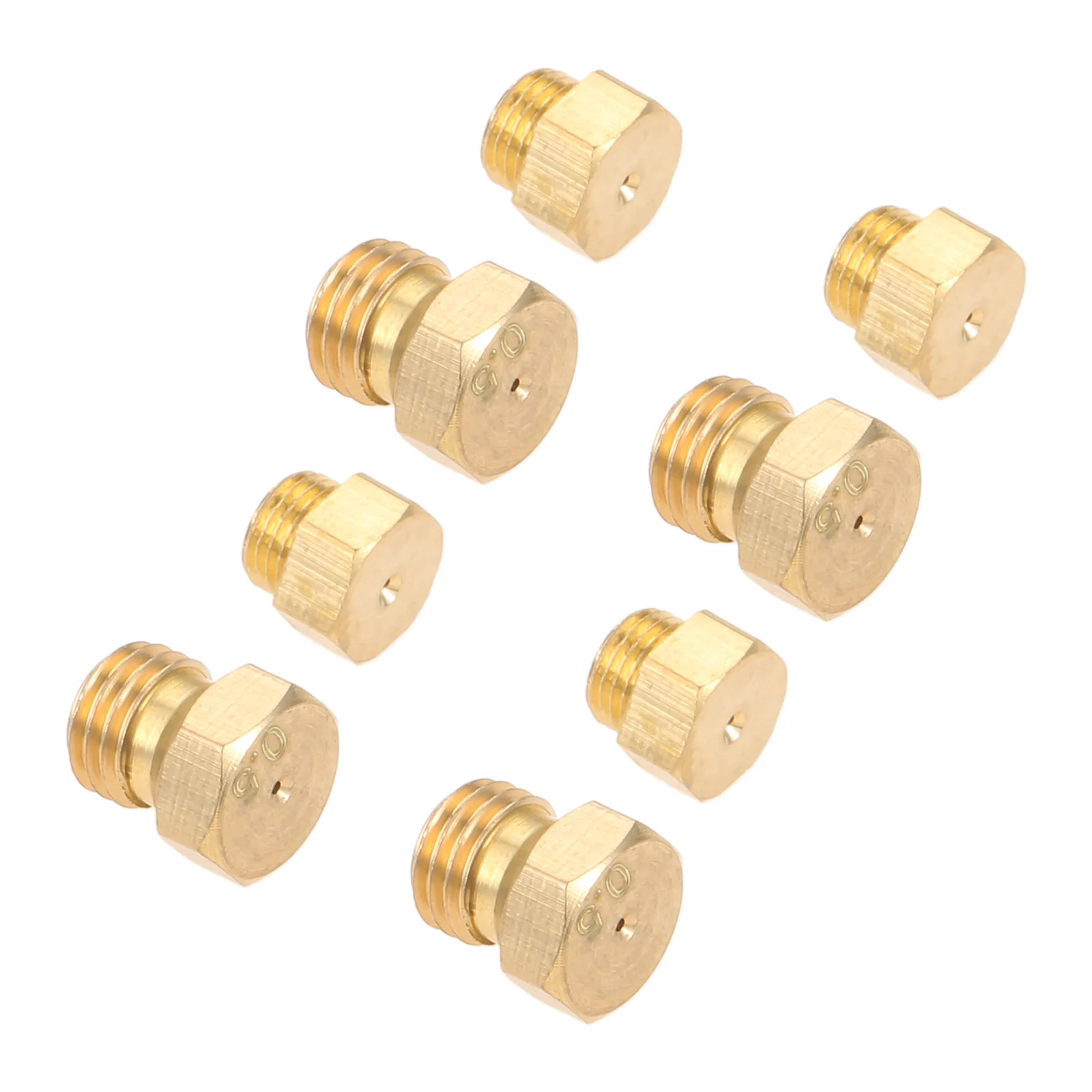 for Propane Lpg Gas Pipe Water Heater DIY Burner Parts Brass Jet Nozzles M5x0.5mm/0.68mm (10pcs) and M6x0.75mm/0.5mm (10Pcs)