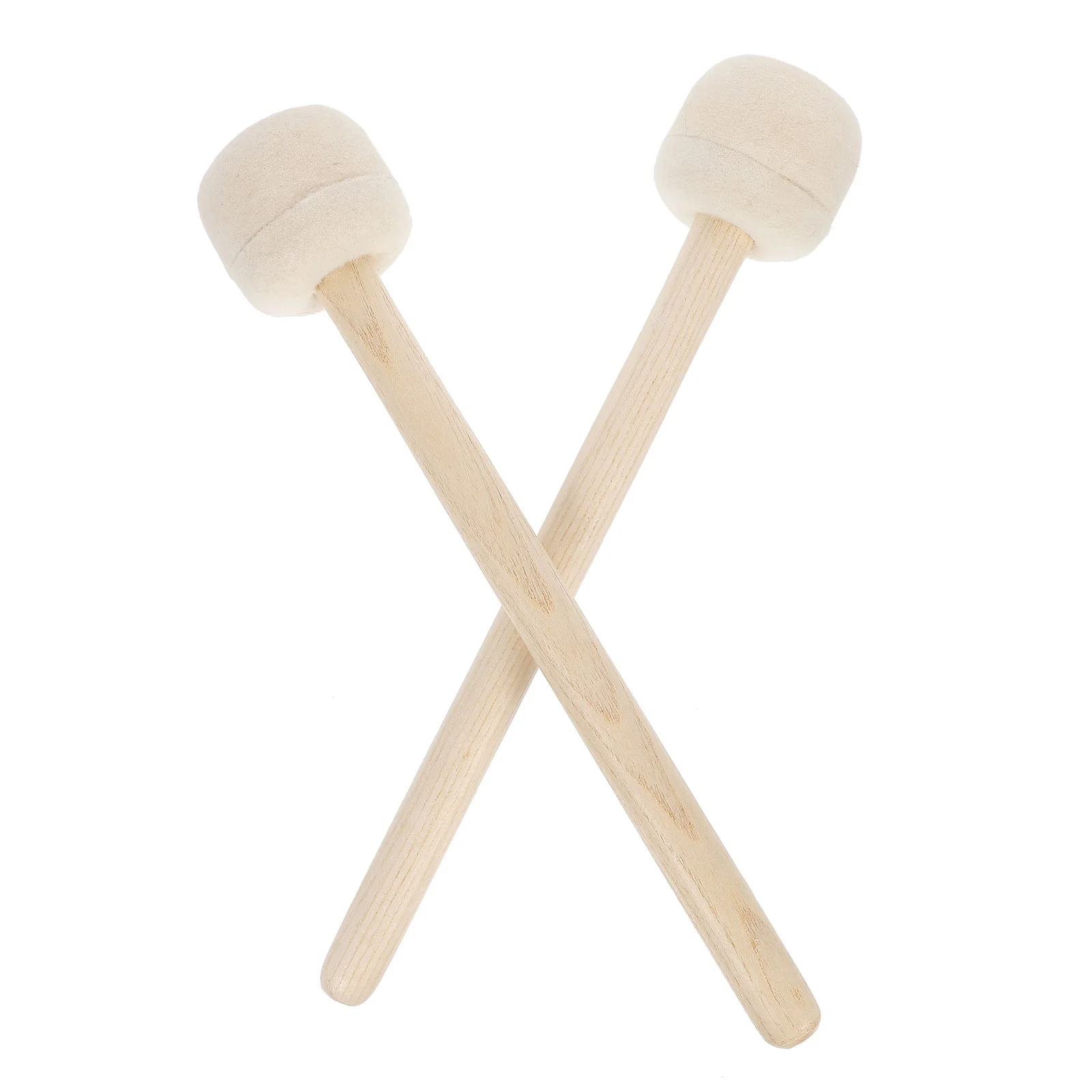 

2 Pcs Wool Felt Drumstick Bass Practical Percussion 3350X590X200CM Mallets Sticks Durable Useful Instrument Child