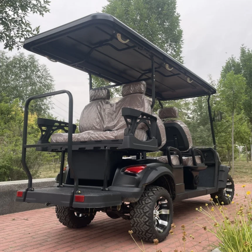 CE Certificate High Quality Off Road Club Car Utility Vehicle 150W Solar Panels Powered 2 4 6 8 Seater Electric Golf Cart