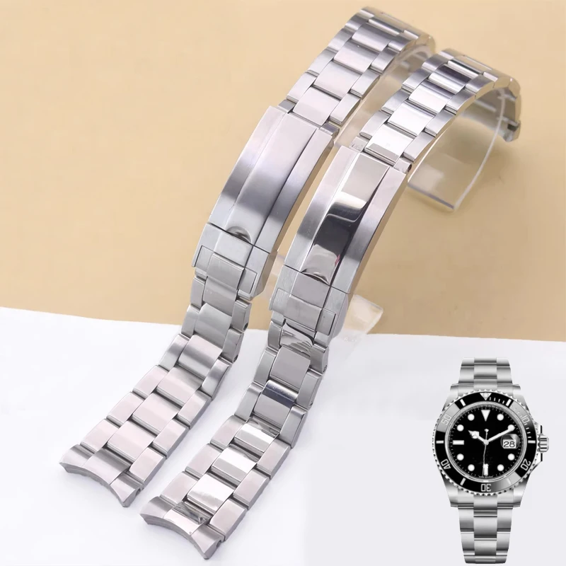 

Браслет для часов Rolex SUBMARINER DAYTONA 904L из нержавеющей стали с изогнутым краем, аксессуар для часов, сменный ремешок для мужских часов, 20 мм