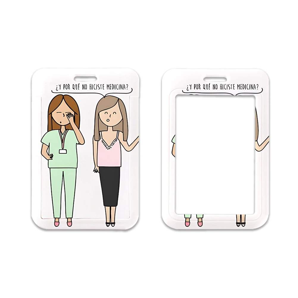 W Medical Workers Identity Badge Card Doctor Nurse Work Card Holder ID Card Cover Pass Mobile Phone Charm Badge Holder Keyring