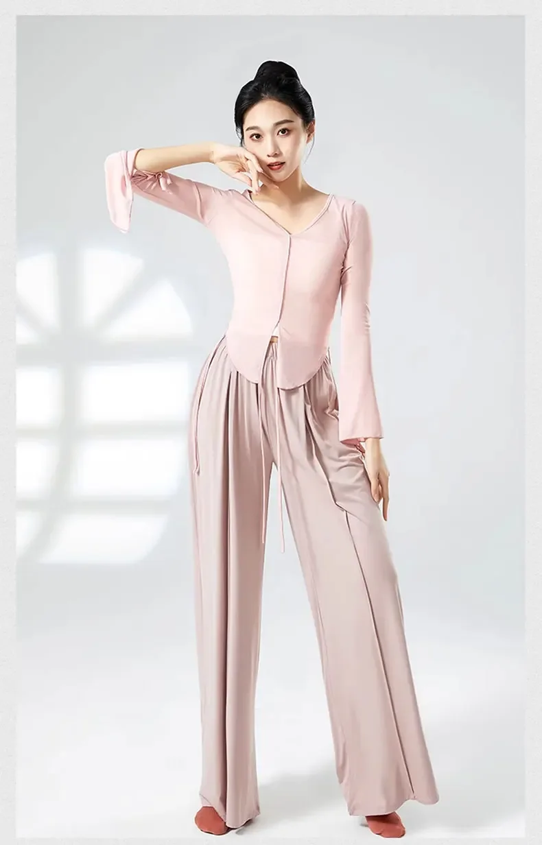 

Женские тренировочные брюки, свободные и утягивающие, гладкие и струящиеся, традиционные китайские свободные танцевальные тренировочные брюки