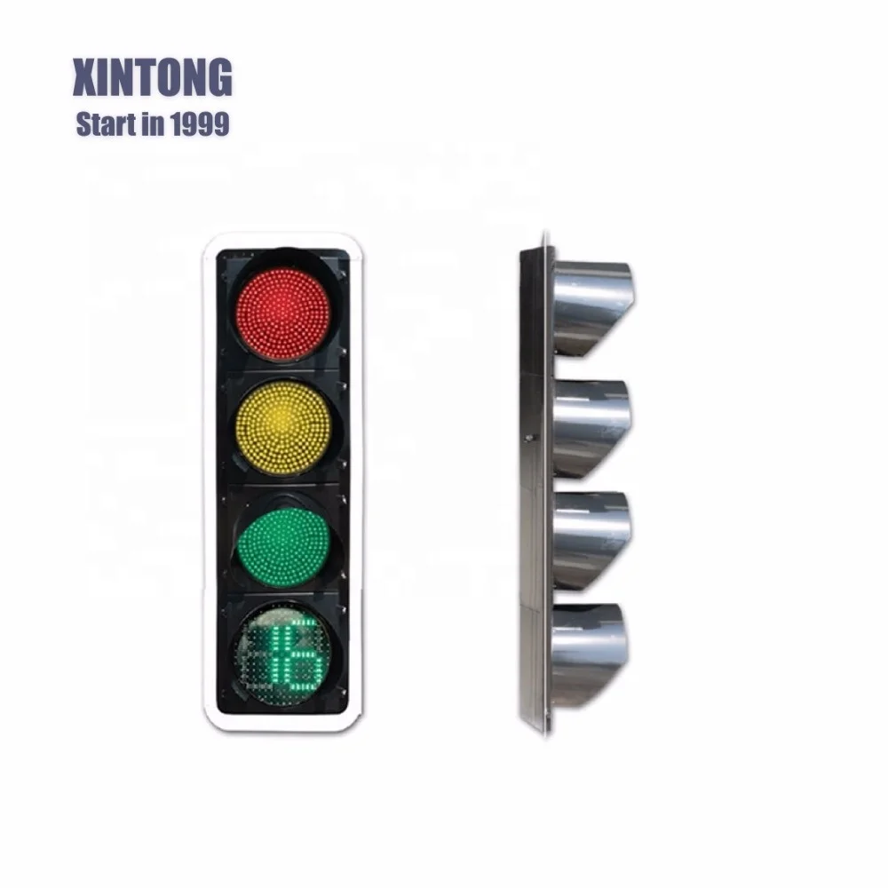 Xintong 200/300/400mm Intelligent LED Traffic Signal Light with Countdown Timer for Vehicle