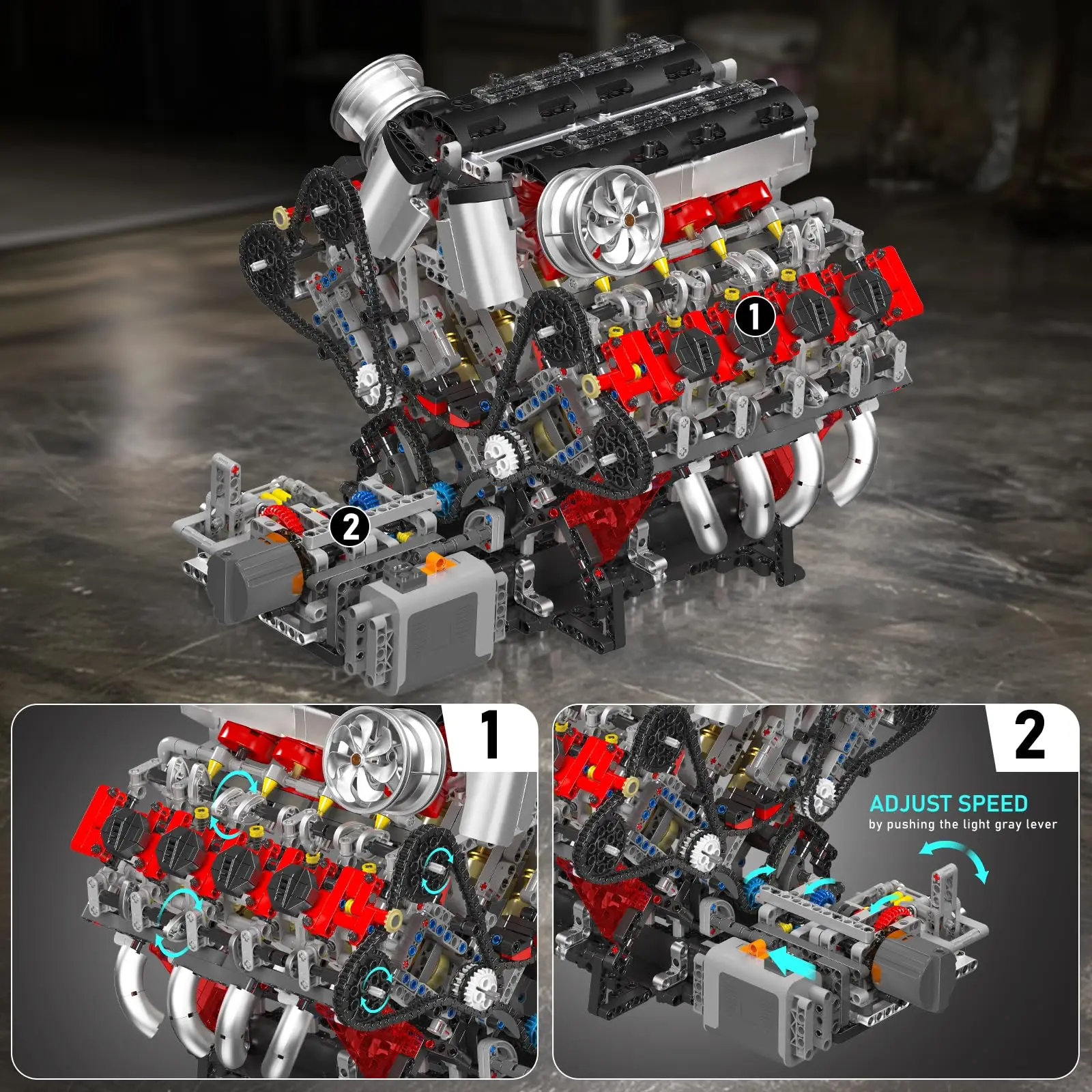Molde rei 10130 v8 kit modelo de motor 2718 pçs supercar motor crianças adolescentes diy haste brinquedos blocos de construção conjunto adultos coleção presente