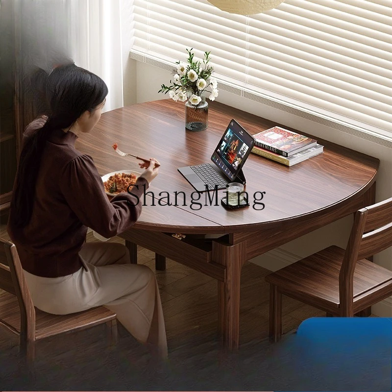

SM new Chinese dining table folding variable round simple dining table household small apartment table and chair combination