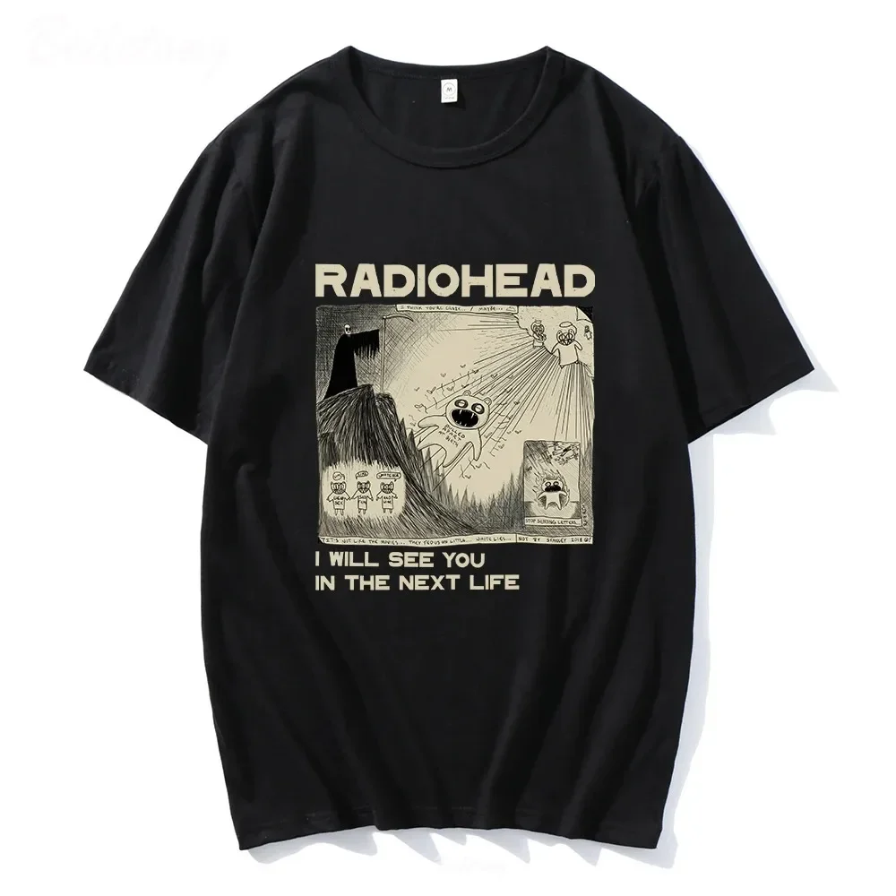 Letnia nowa koszulka Plus Size dla kupleshot Radiohead T Shirt zespół rockowy Vintage dla fanów muzyki mężczyzn odzież z krótkim rękawem