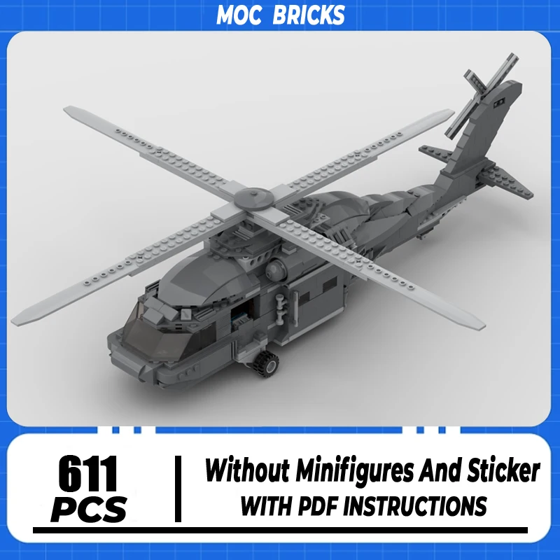 Blocs de construction militaires Moc, modèle de chasseur Sikorsky UH-60 Black Hawk, briques technologiques, jouet de construction à assembler soi-même, cadeau de vacances