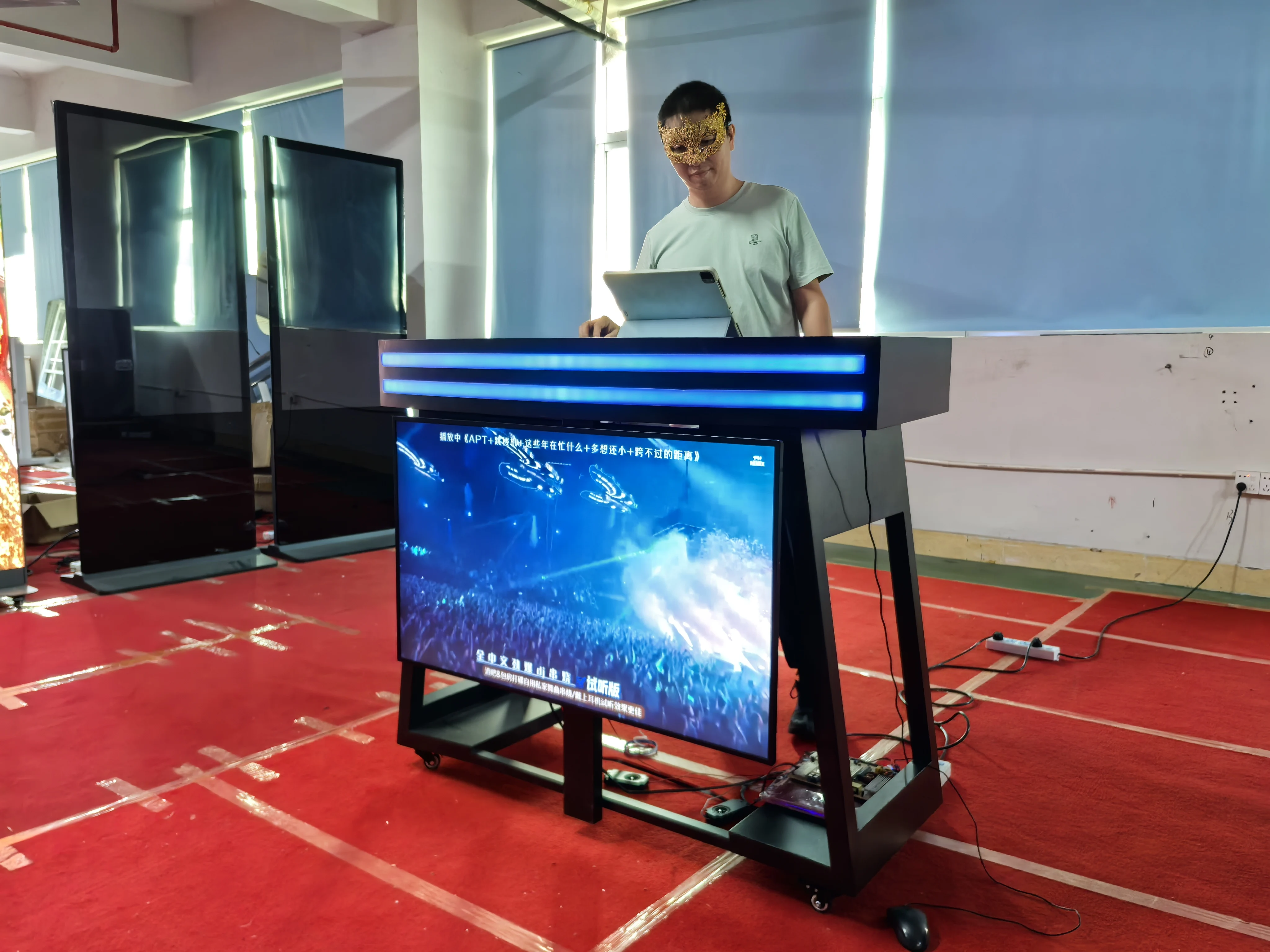 LCD Digital Signage DJ Station Booth Facade Desk Stand Table Portable Booth LED Video Wall Display Screen view 5