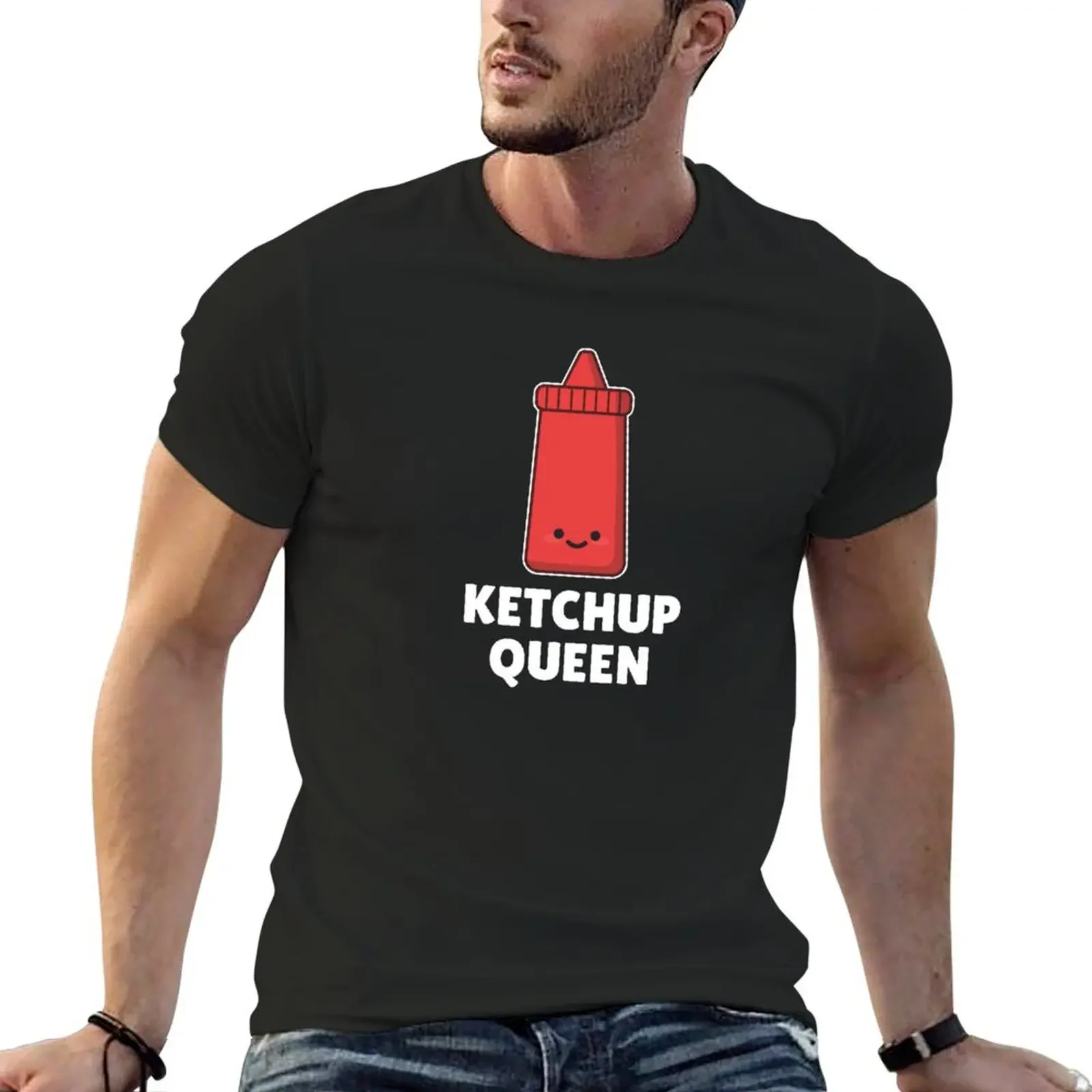 Ketchup Queen T-Shirt anime clothes plain oversized t shirts for men