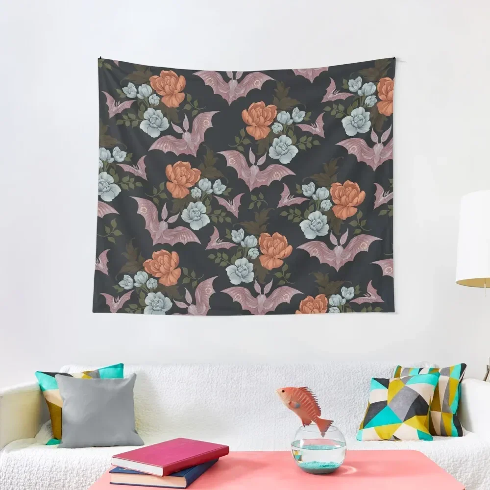 

Botanical - moths and night flowers Tapestry On The Wall Room Decore Aesthetic Tapestry