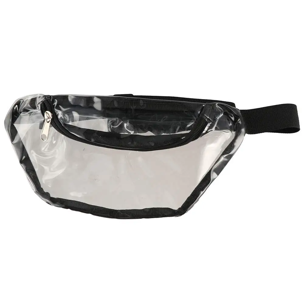 

Waterproof Transparent Waist Bag Water-Sprinkling Festival Zipper PVC Chest Bag Phone Bag Half Moon Belt Bag Clear Crossbody Bag