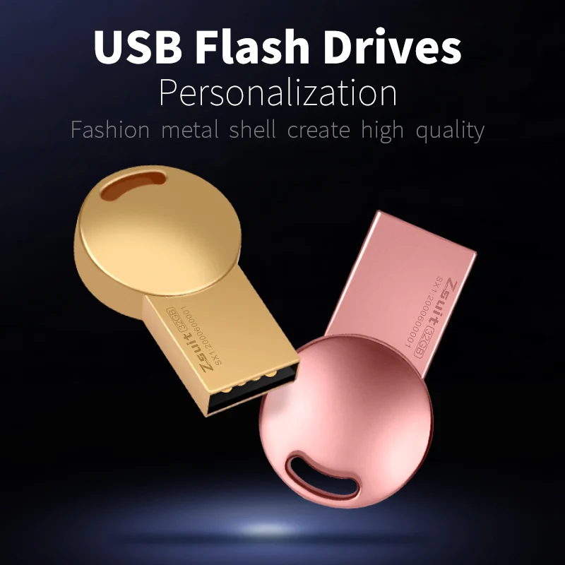 10 pz USB Memoria USB Stick Pen Drive Suspension Drive Usb Flash 4 GB Memory Stick Metallo Laptop Usb Logo Personalizzazione Shipp gratuito