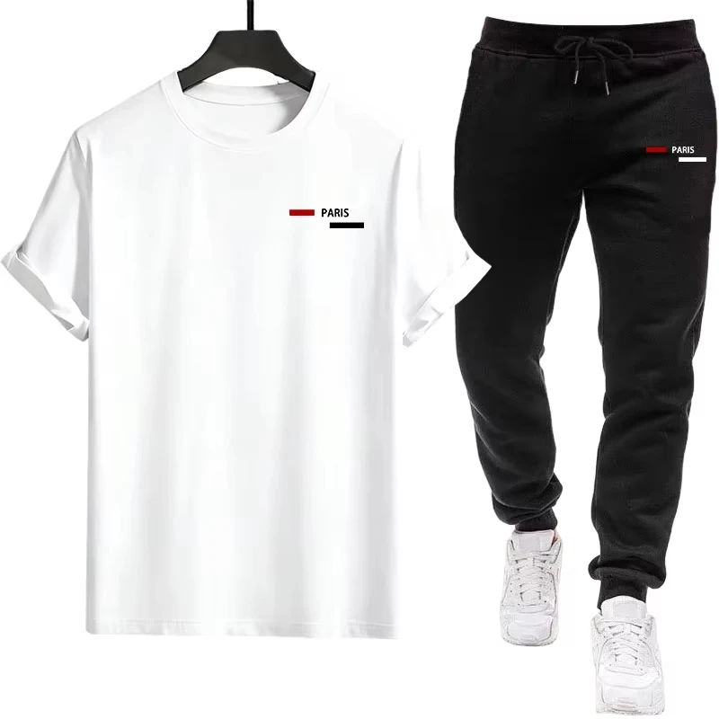 

2026 Men's Printed Casual Outdoor Sportswear Set for Running and Jogging Men's Fashion Single Piece Pure Cotton T-Shirt