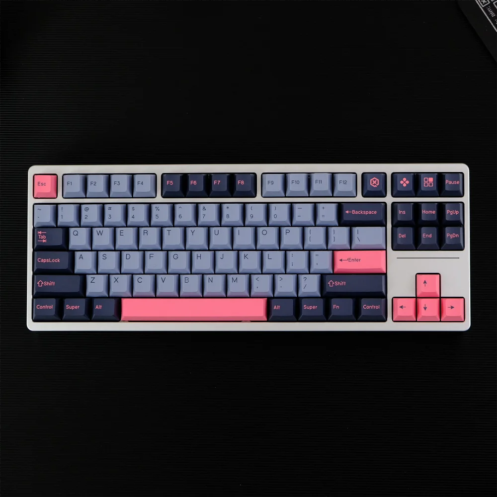 

170+ Keys QX 8008 Keycaps Pink PBT Double Shot Cherry Profile for 61 64 68 87 96 980 104 108 Mechanical Keyboard