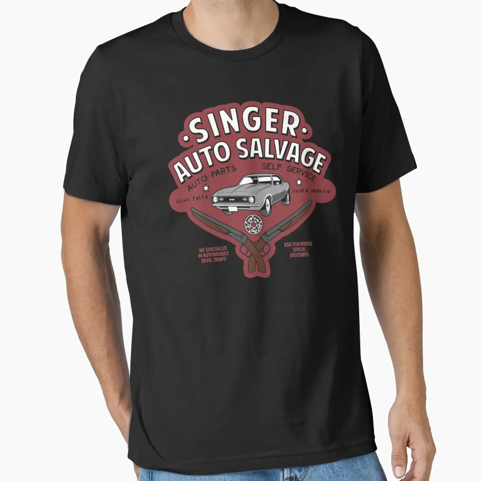 Singer Auto Salvage designed and sold by Arinesart vintage Washed fashion Stretched Slightly Stylish Breathable graphic homme
